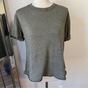 We The Free Oversized Tee – XS – Olive Green roll short sleeve